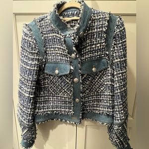 Veronica Beard Brim Tweed Jacket Size 8